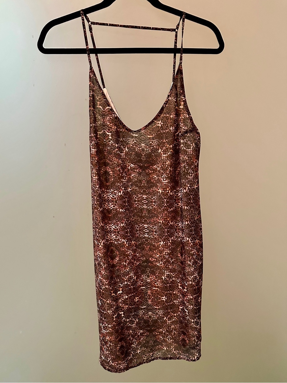 charlie jade Brown Patterned Slip Mini Dress